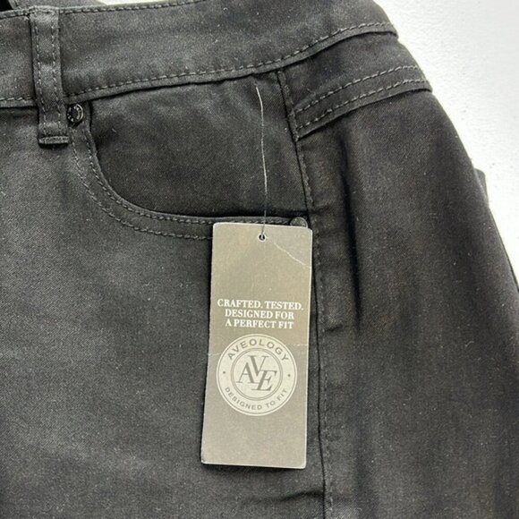 Avenue Denim Straight Leg Black High Rise Butter Stretch Jeans 14A NEW - Picture 8 of 13
